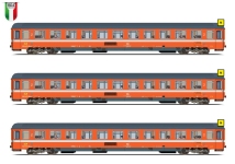 Pirata PI6194 - N - 3-tlg. Set Personenwagen C1, FS, Ep. IV